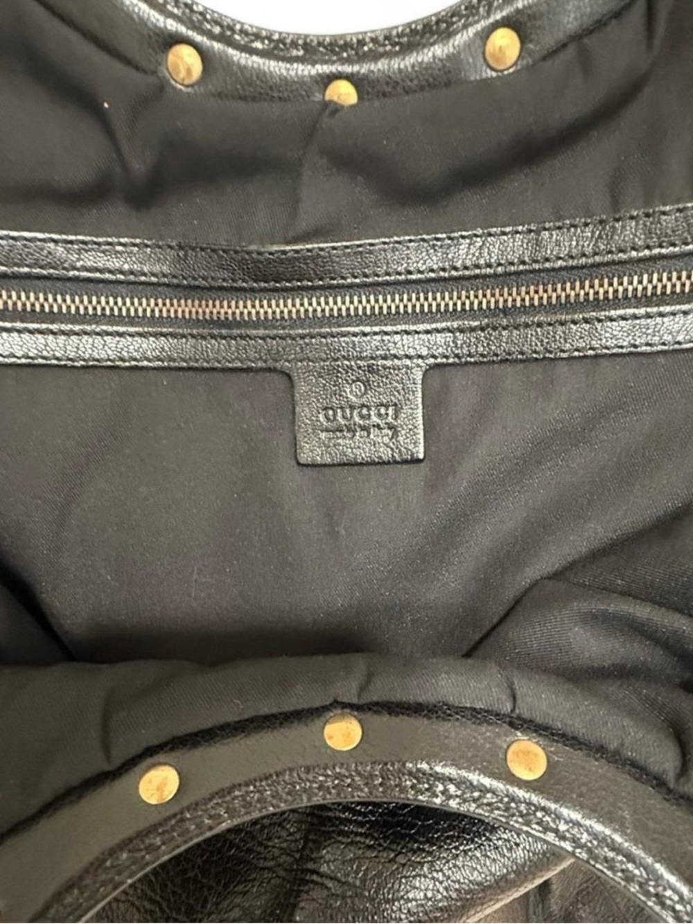 Vintage Gucci Bamboo Handle Black Leather Hobo Bag Large | Rare Classic Italy - Picture 2 of 4